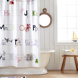Pottery Barn Kids Alphabet Shower Curtain - Red, Green, Blue, Purple